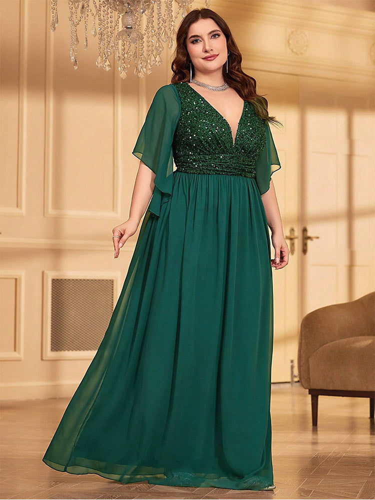 Plus A-line Solid Bridesmaid Dress