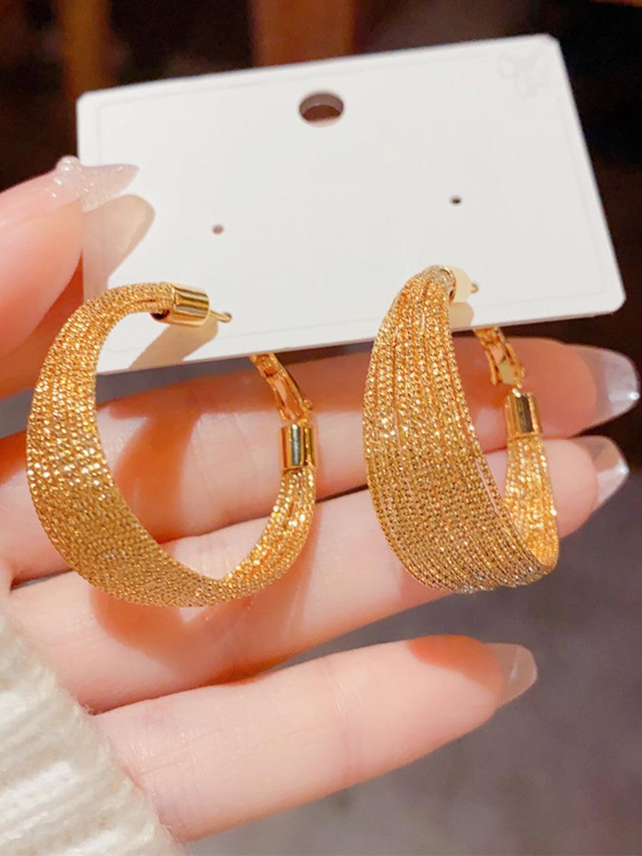 Personalized Metal Geometric Large Earrings