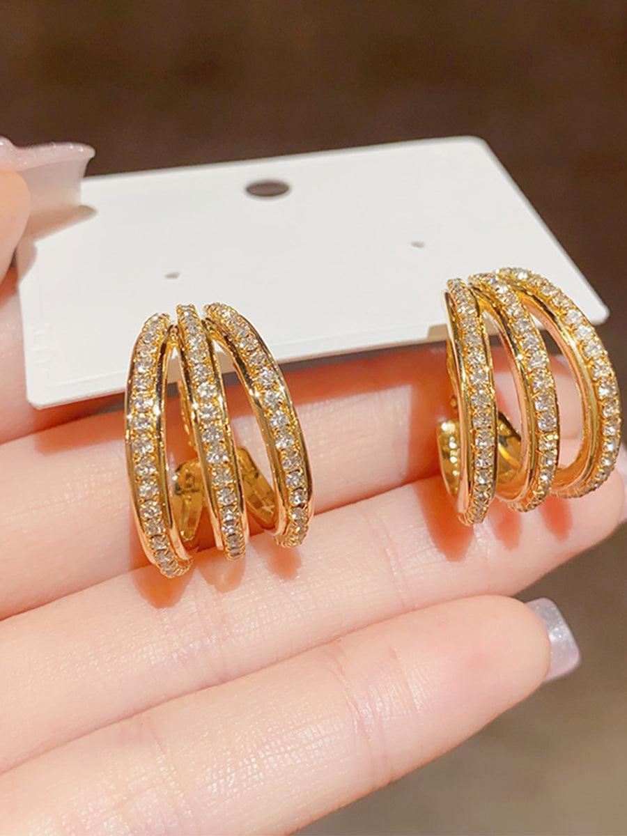 Geometric Multi-Layered Zirconia Earrings