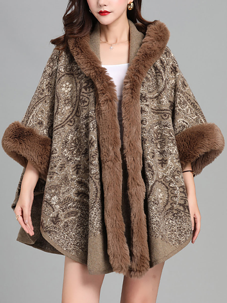 Paisley Elegant Winter Poncho Wrap