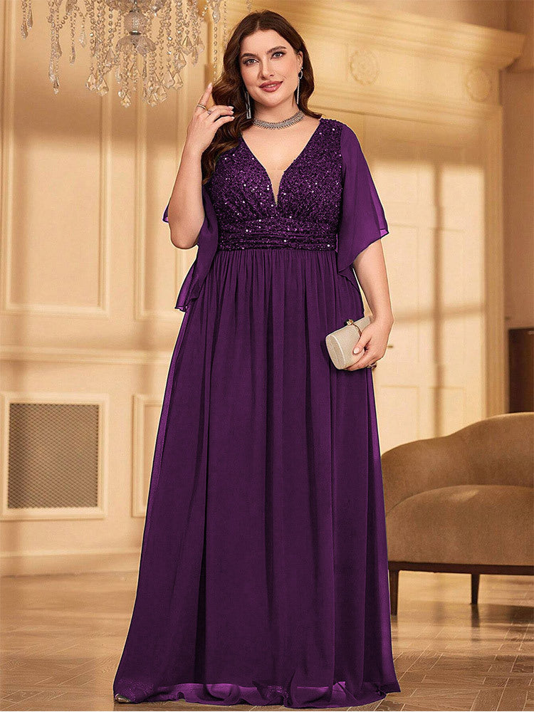Plus A-line Solid Bridesmaid Dress