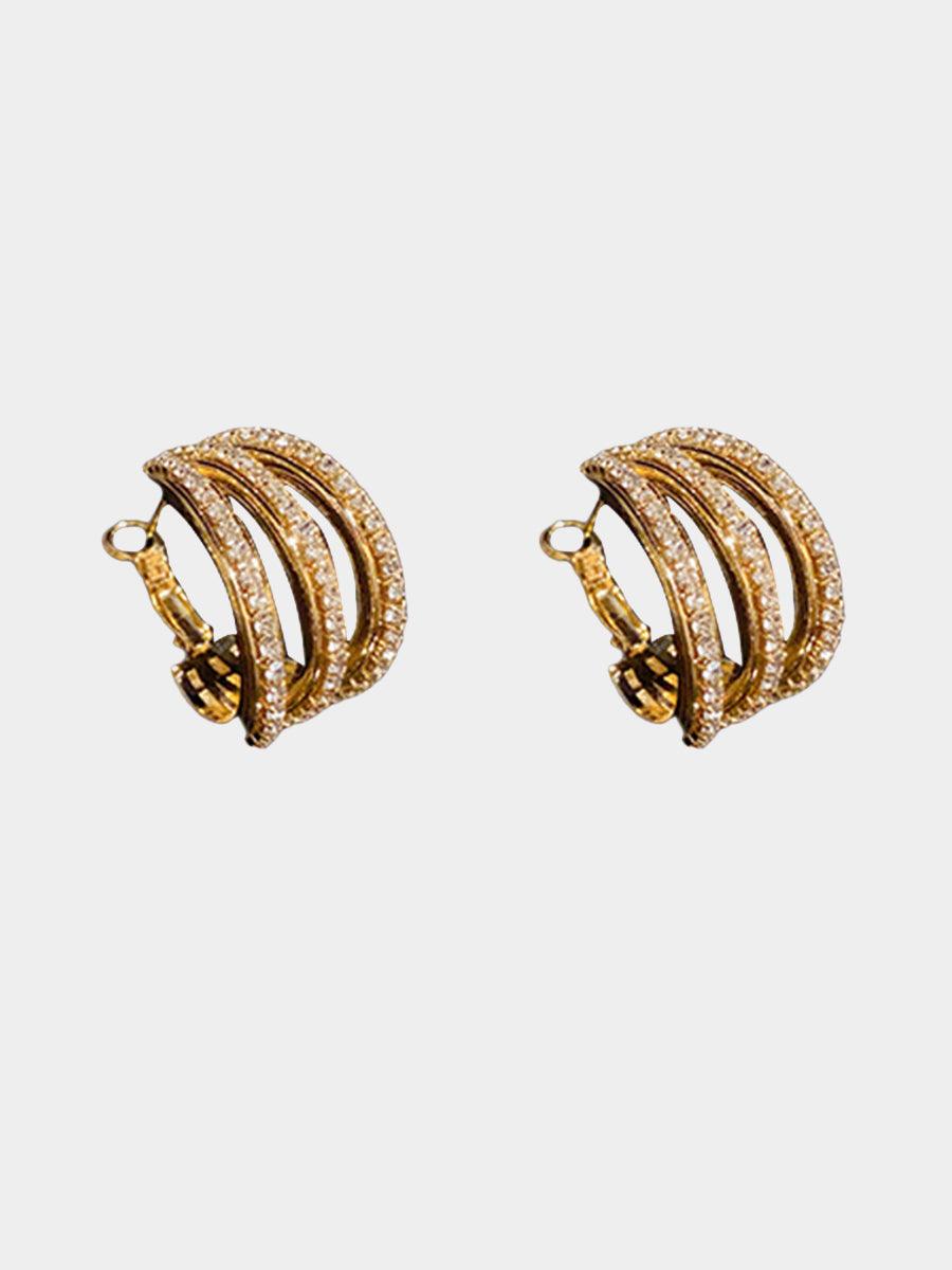 Geometric Multi-Layered Zirconia Earrings