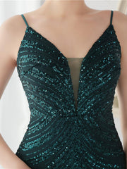 Sexy V-Neck Stripe Mermaid Prom Gown