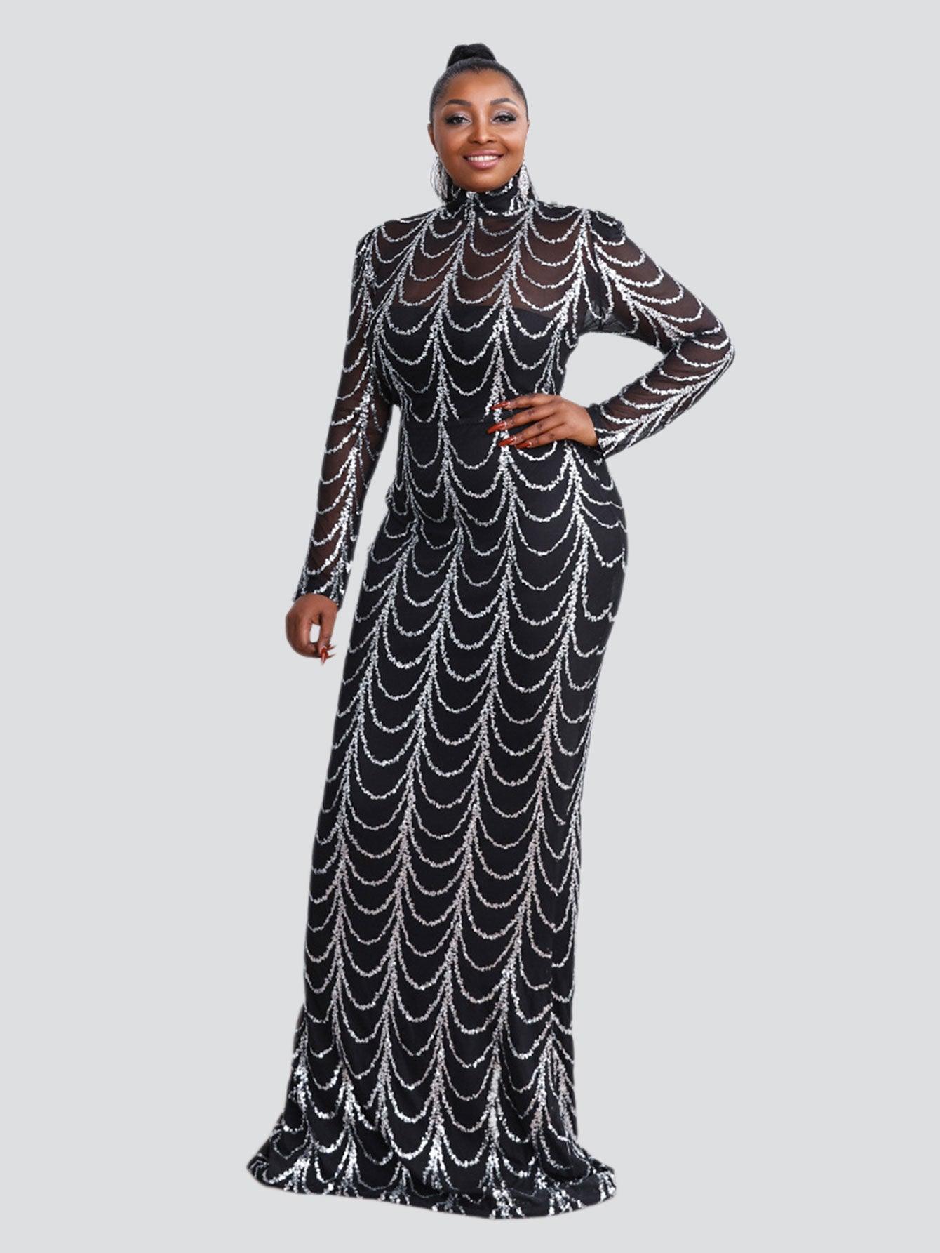 Plus Beads Chain Mermaid Prom Dress