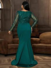 Plus Long Sleeve Fringed Maxi Dress