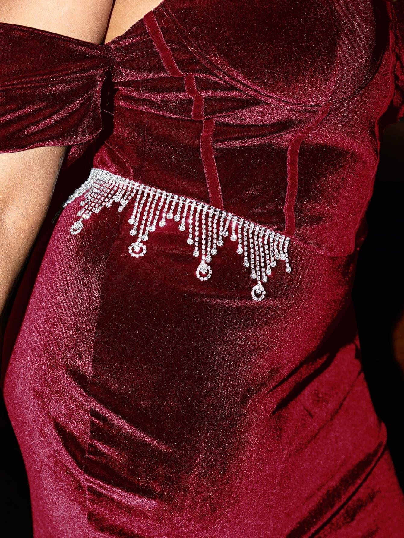 Plus Size Maxi Velvet Black Dress