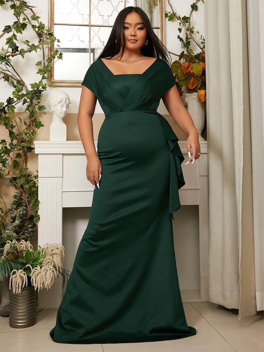 Plus Emerald Green Mermaid Evening Dress