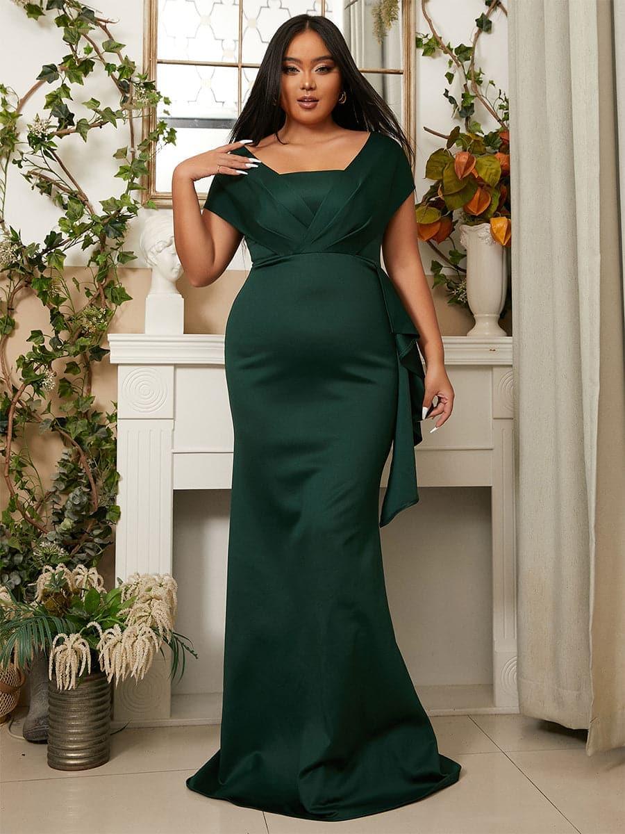 Plus Emerald Green Mermaid Evening Dress