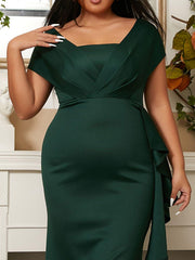 Plus Emerald Green Mermaid Evening Dress