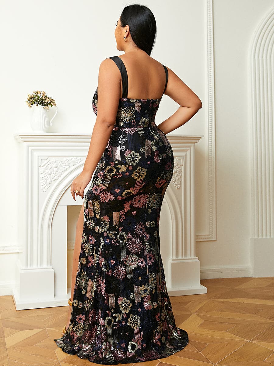 Firework Sequin Sleeveless Prom Dress