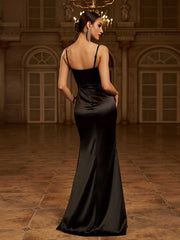 Black Corset Spaghetti Backless Cocktail Dress