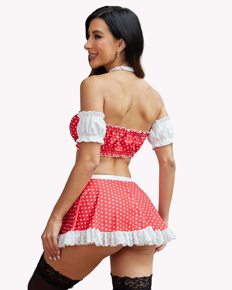 Contrast Lace Maid Set (5Pcs)