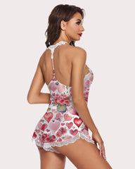 Heart Rose Two-piece Pajamas Sets