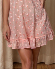 Abstract Love Heart Print Sleep Dress