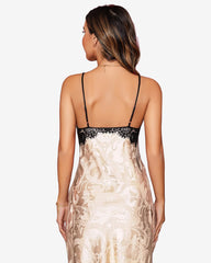 Butterfly Jacquard Slip Dress