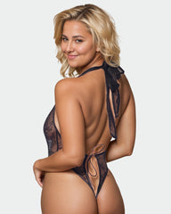Crotchless Halter Lace Teddy