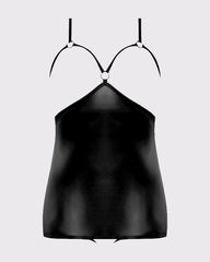 Cupless And Crotchless Leather Chemise