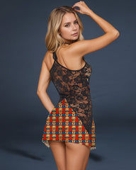 Independence Day Lace Graffiti Mini Dress