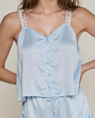 Satin Sleep Tank & Shorts Pajamas Sets