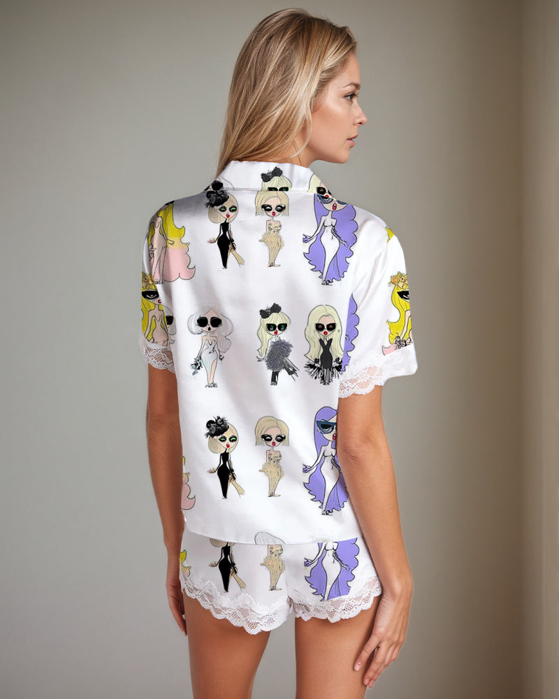 Men Women Satin Pajama Set