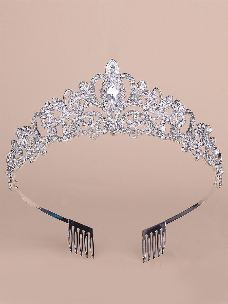 Pear Cut Stone Crown Wedding Headpieces