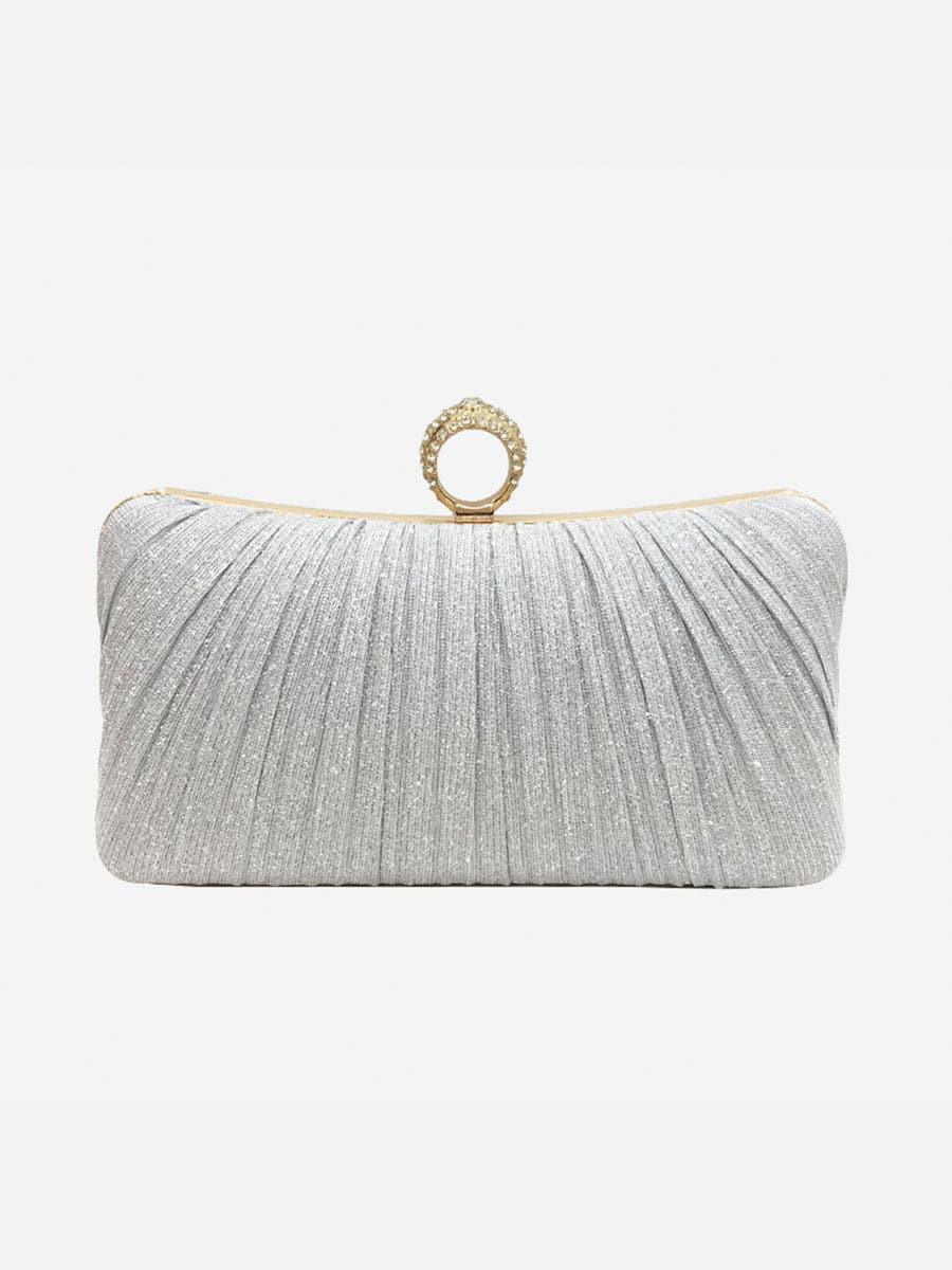 Shiny Ruched Ring Banquet Party Clutch Bags MNBF058