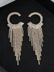 Rhinestone Sparkling Tassel Zircon Earrings