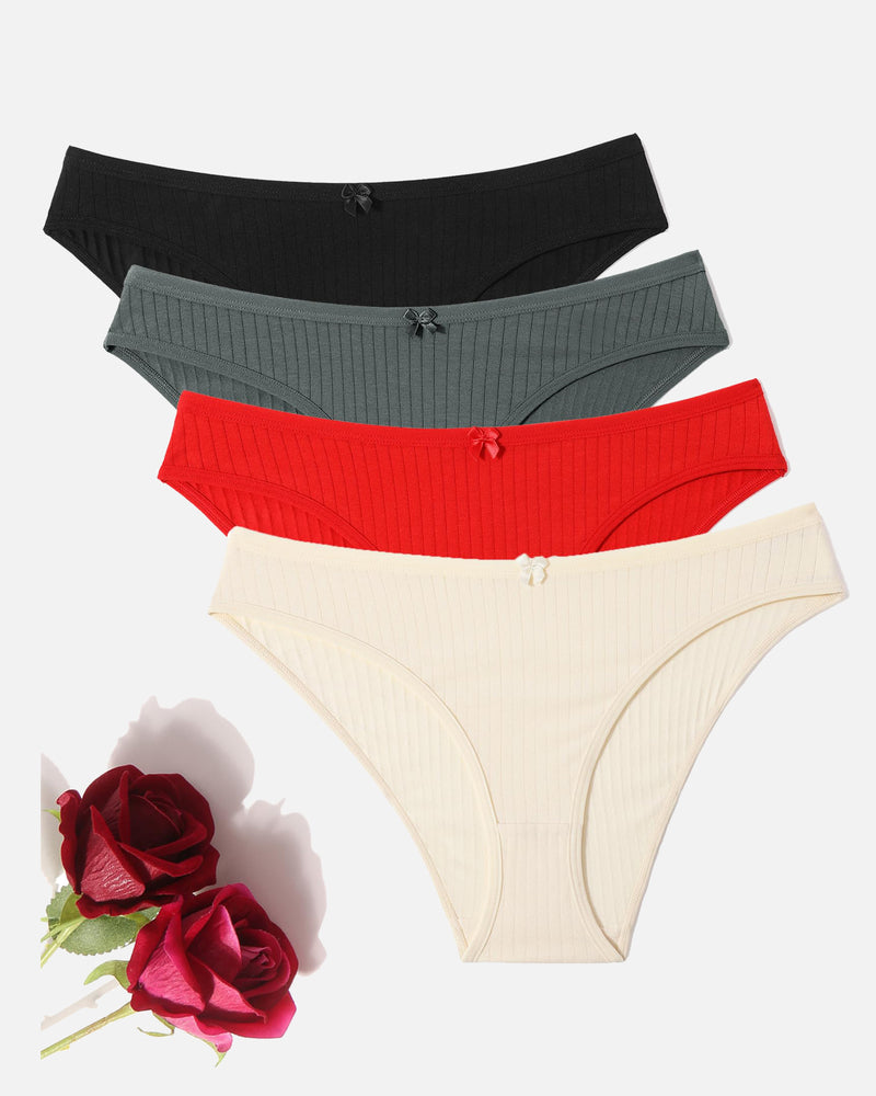 Cotton Ribbed Hipster Panties