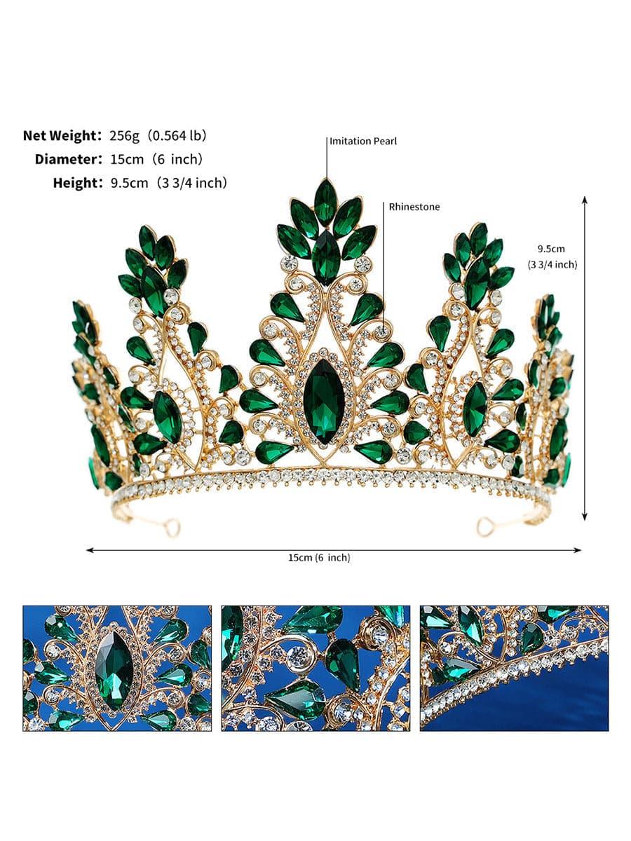 Inlay Stone Crystal Bride Crown Headpiece