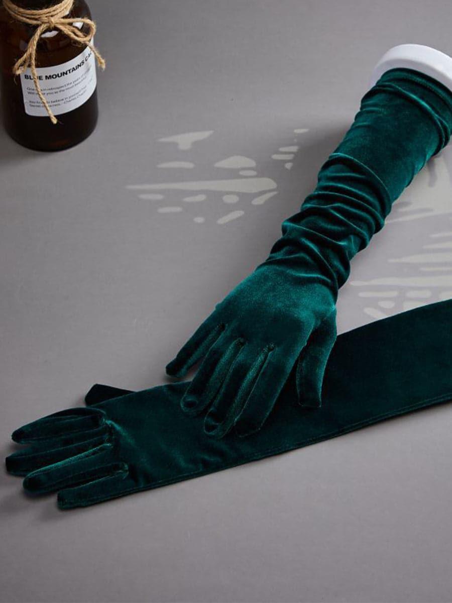 52CM Velvet Banquet Long Split Finger Gloves