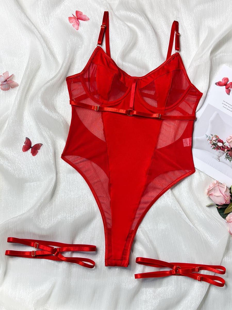 Mesh Patchwork Sexy Teddy