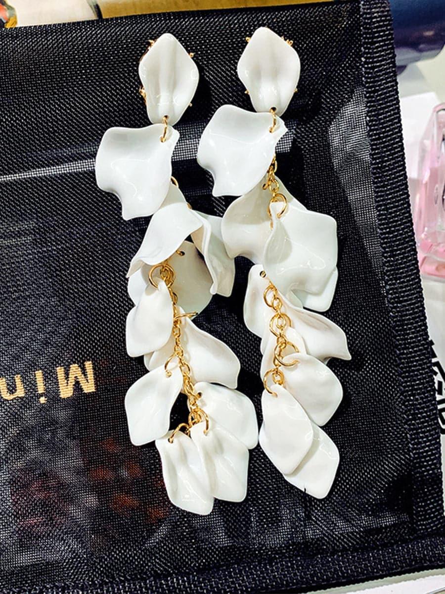 925 Silver Post Rose Petal Earrings