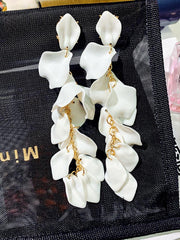 925 Silver Post Rose Petal Earrings