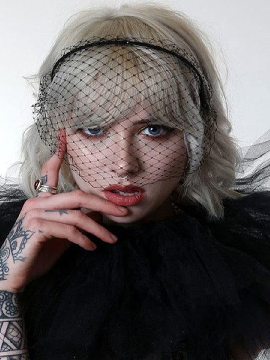 Inlay Stone Mesh Veil Banquet Headpieces