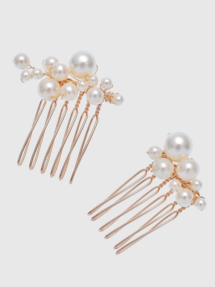 Pearl Hairpin Hair Comb Wedding Headpieces 5PCS Set