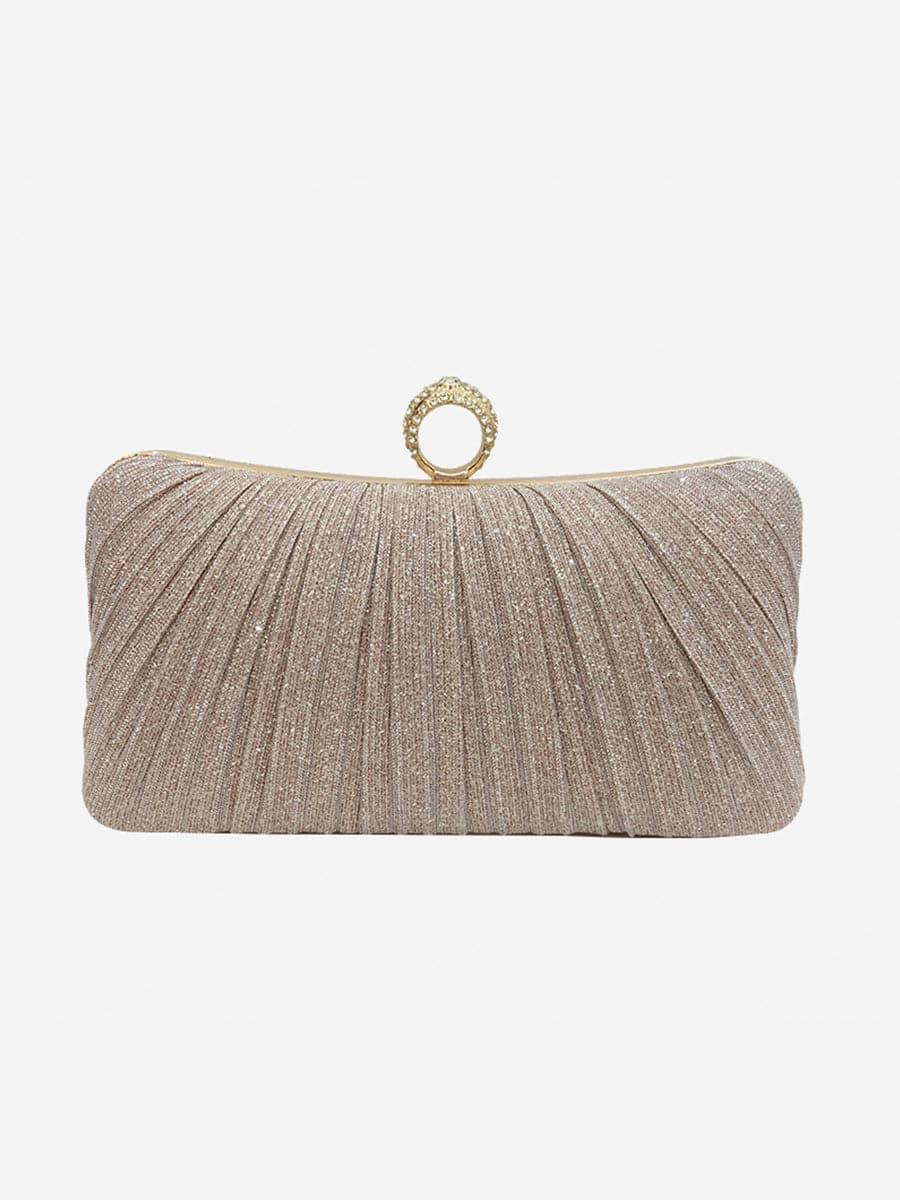 Shiny Ruched Ring Banquet Party Clutch Bags MNBF058