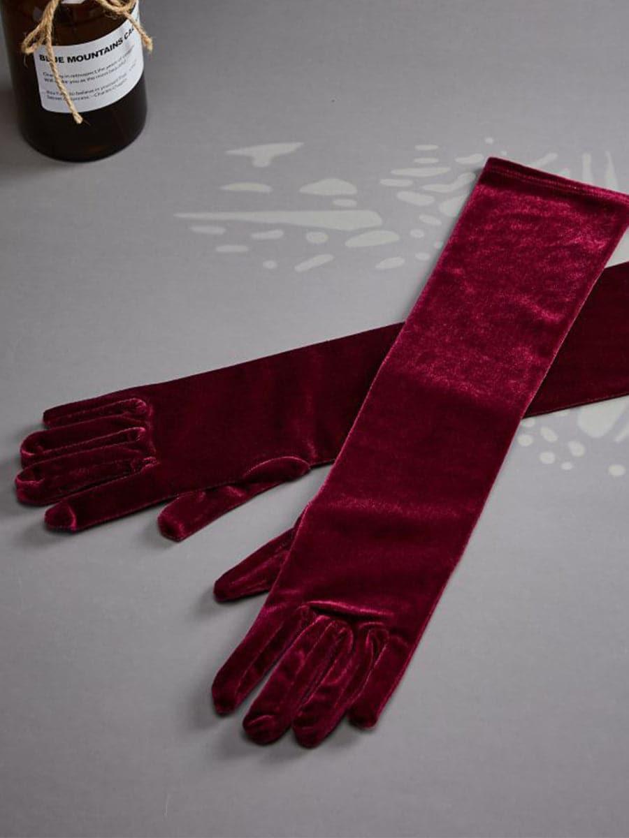 52CM Velvet Banquet Long Split Finger Gloves