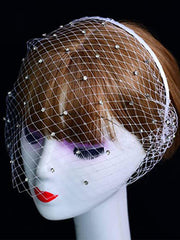 Inlay Stone Mesh Veil Banquet Headpieces
