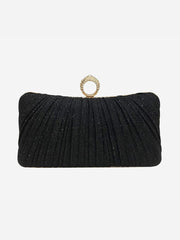 Shiny Ruched Ring Banquet Party Clutch Bags MNBF058
