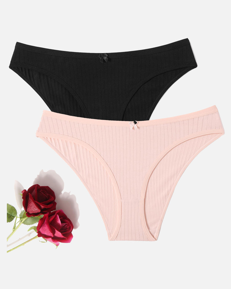 Cotton Ribbed Hipster Panties