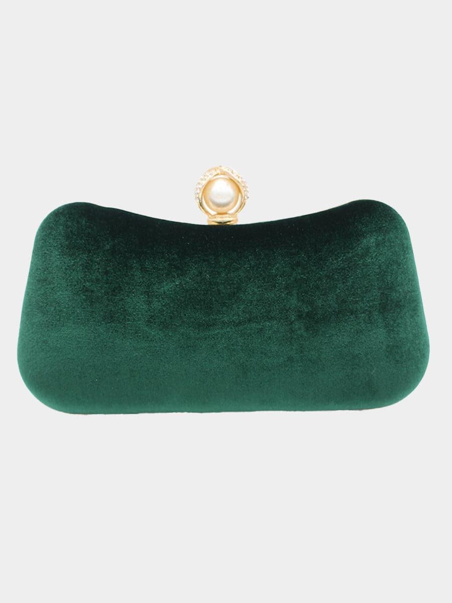 Velvet Inlay Pearl Dinner Wedding Clutch Bags MNBF042