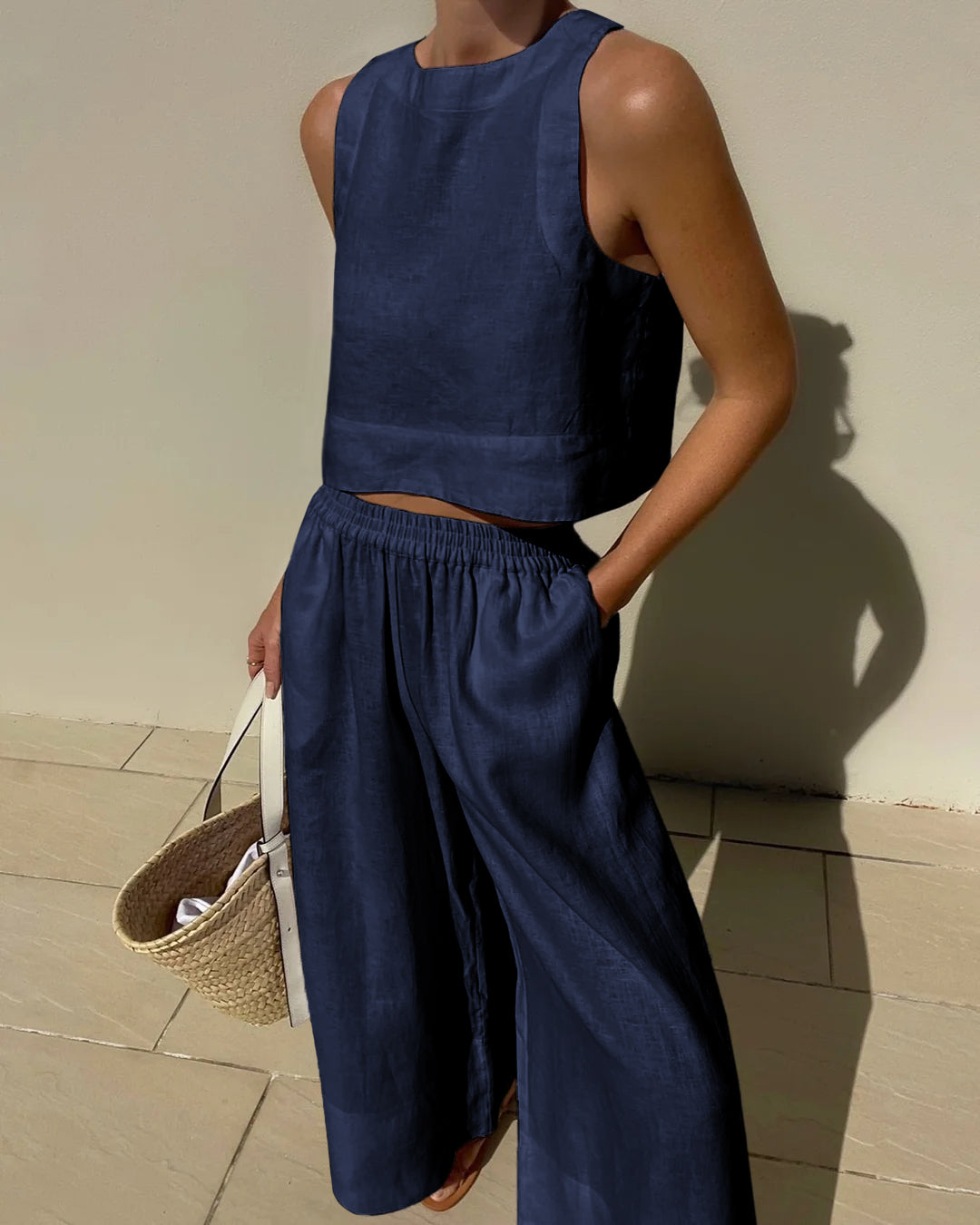 Crop Tops Wide Leg Pants Set