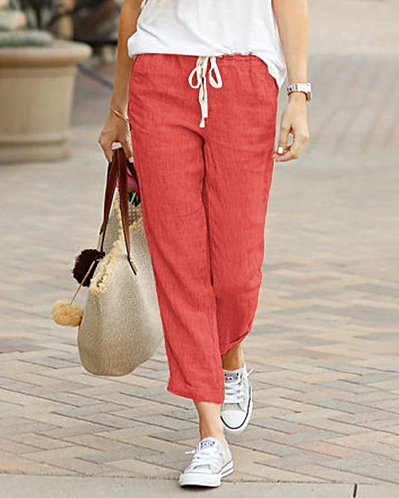 Drawstring Elastic Pants