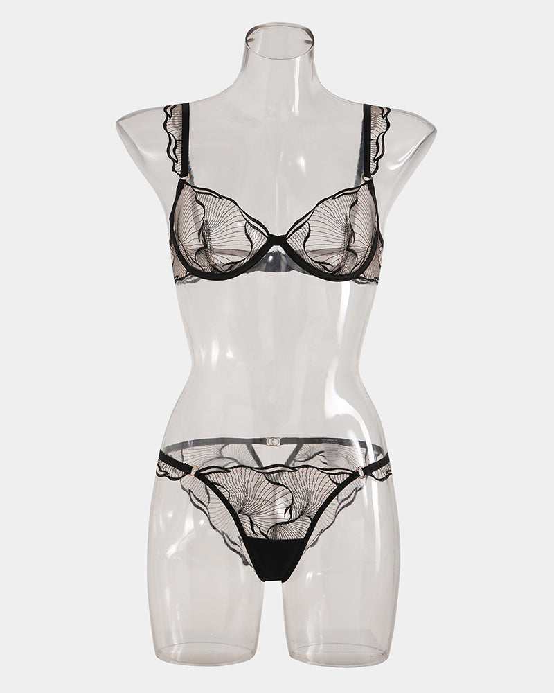 Ruffle Shoulder Strap Bra