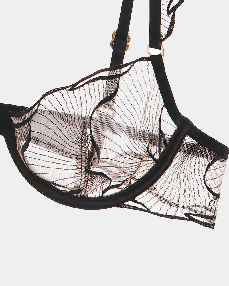 Ruffle Shoulder Strap Bra
