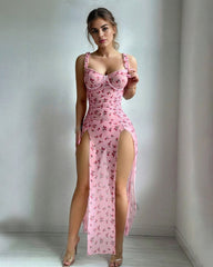 FUnderwire Split Pleated Sleep Dress