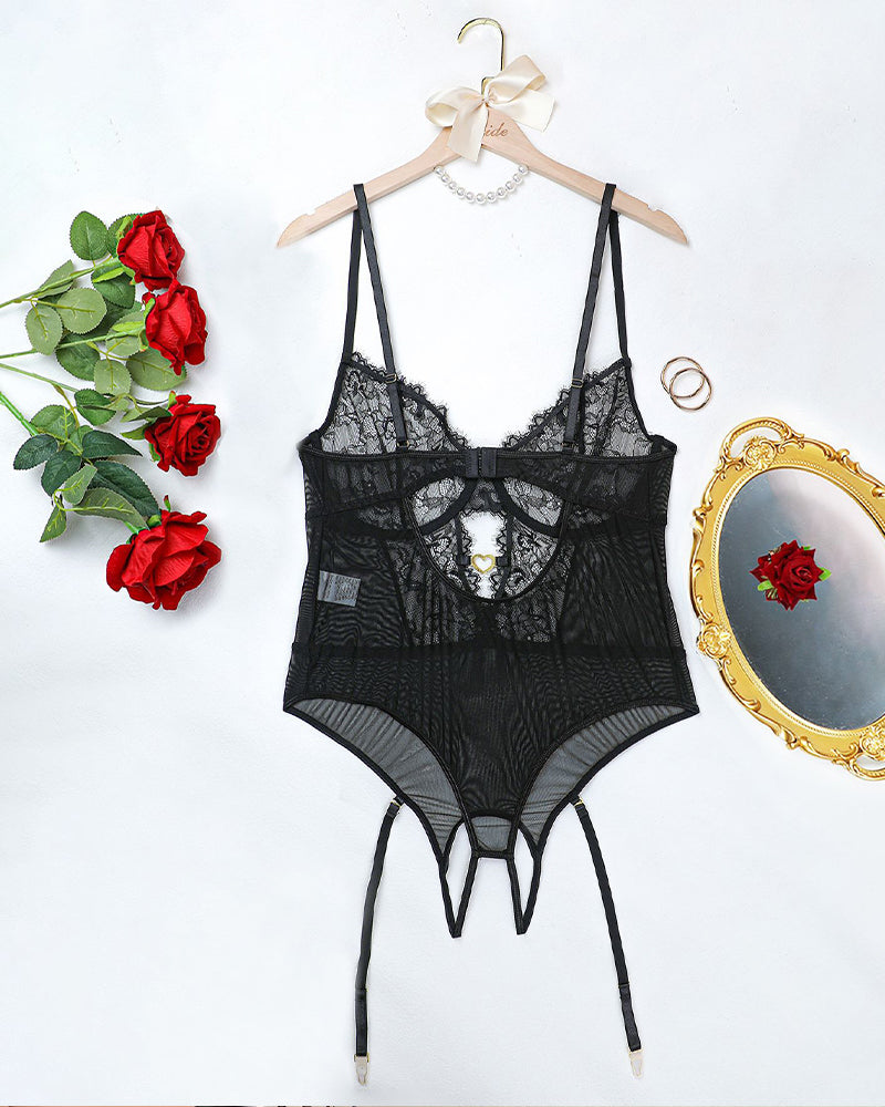 Plus Size FLace BodySuits Set