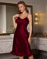 Satin Lace Patchwork Nightdress