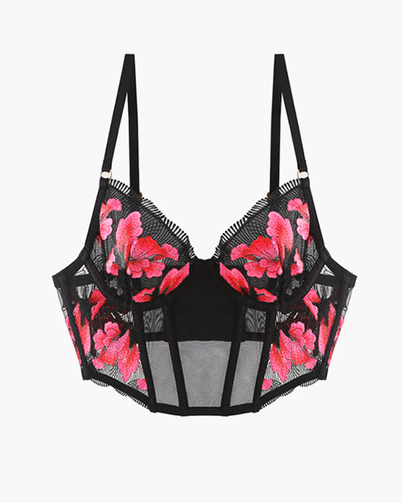 Embroidered Corset Bra