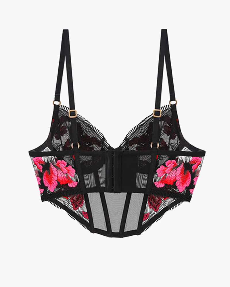 Embroidered Corset Bra